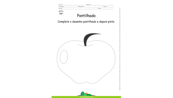Desenho para Colorir – Pontilhado – Maçã