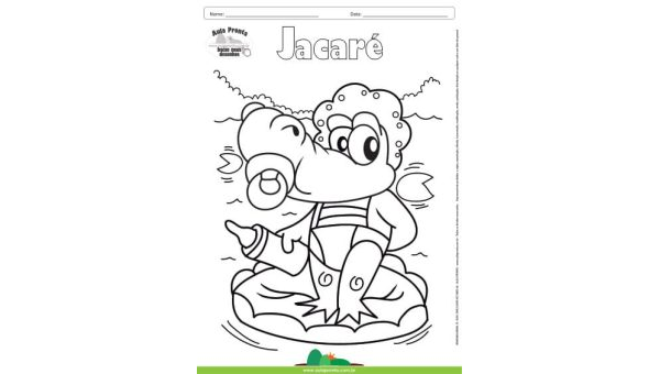 Desenho para Colorir – Animais - Jacaré