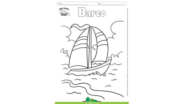 Desenho para Colorir – Transporte Barco