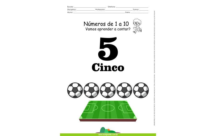 Números de 1 a 10 - folha 5