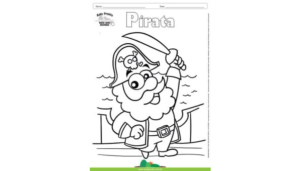 Desenho para Colorir – Fantasia - Pirata