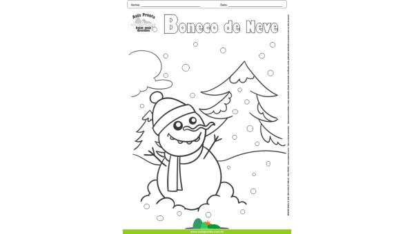 Desenhos para Colorir - Boneco de Neve