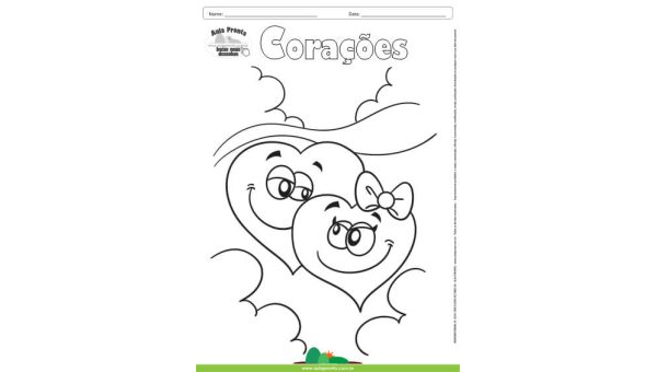 Desenho para Colorir – Amor - Corações