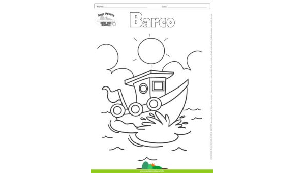 Desenho para Colorir – Transporte Barco