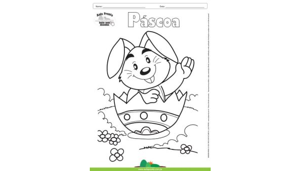 Desenho para Colorir – Feriado - Páscoa - Coelho