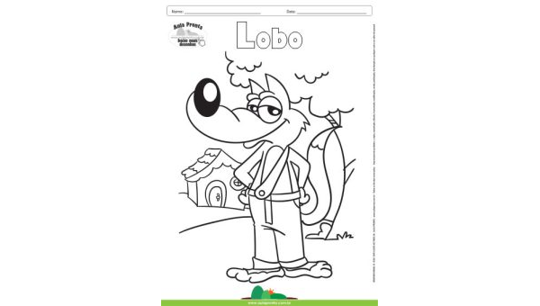 Desenho para Colorir – Animais - Lobo
