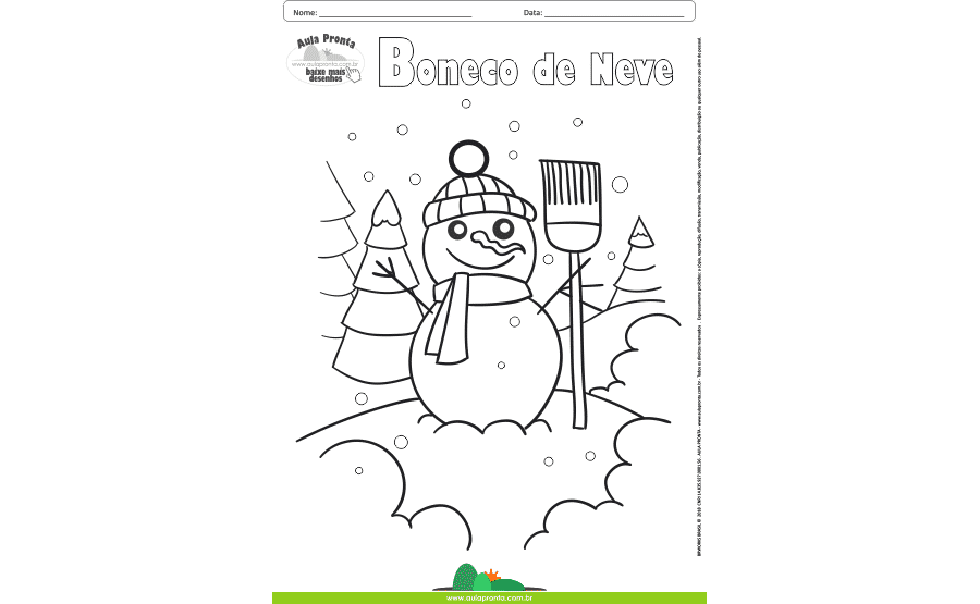 Desenhos para Colorir - Boneco de Neve