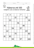 Números até 100 - Complete com os números faltantes