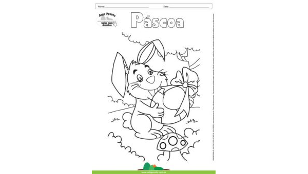 Desenho para Colorir – Feriado - Páscoa - Coelho