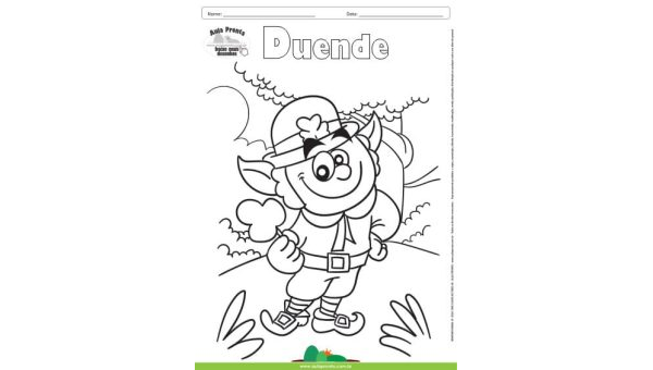 Desenho para Colorir – Fantasia - Duende