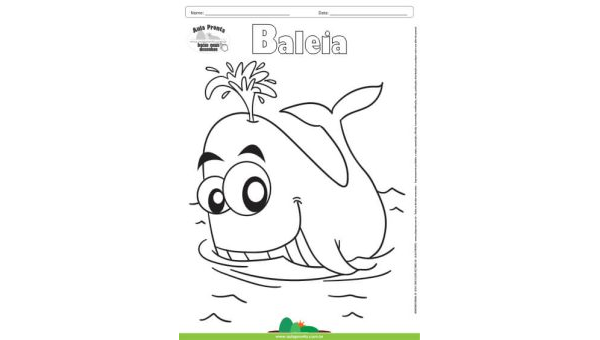 Desenho para Colorir – Animais - Baleia