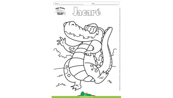 Desenho para Colorir – Animais - Jacaré