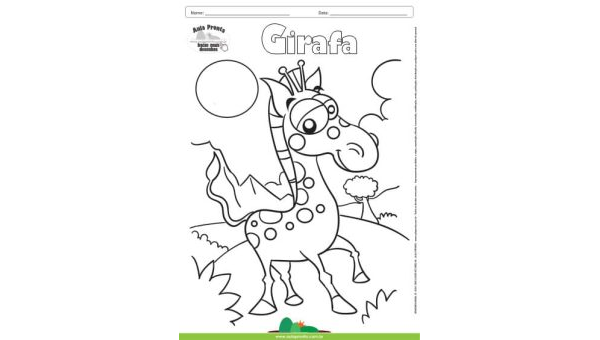 Desenho para Colorir – Animais - Girafa