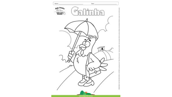 Desenho para Colorir – Animais - Galinha
