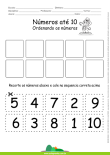 Números de 1 a 10 - Recortar e Ordenar