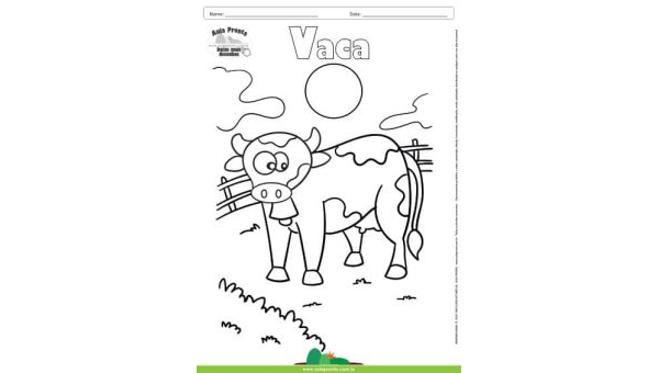 Desenho para Colorir – Animais - Vaca