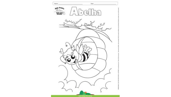 Desenho para Colorir – Animais - Abelha