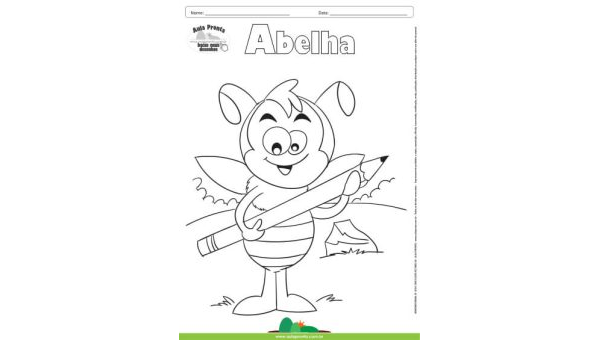 Desenho para Colorir – Animais - Abelha