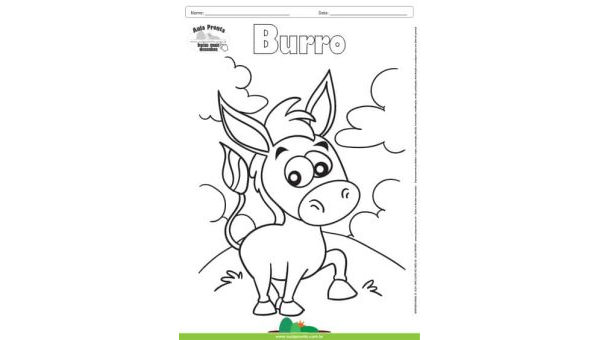 Desenho para Colorir – Animais - Burro