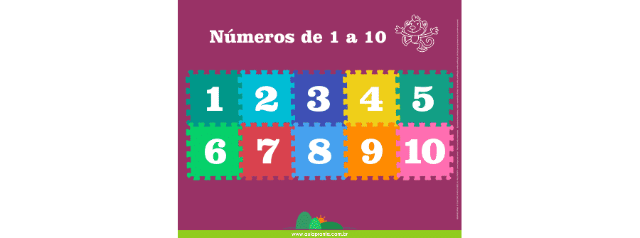 Números de 1 a 10 - Painel Didático