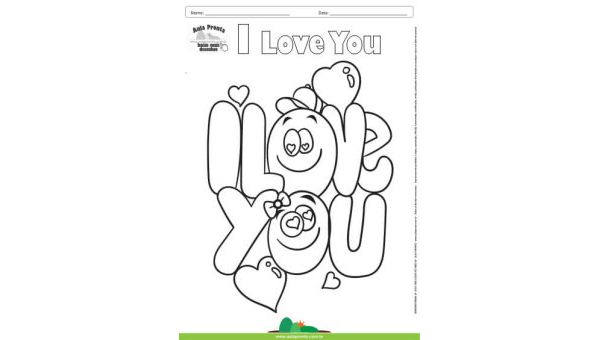 Desenho para Colorir – Fantasia - Amor - I Love You
