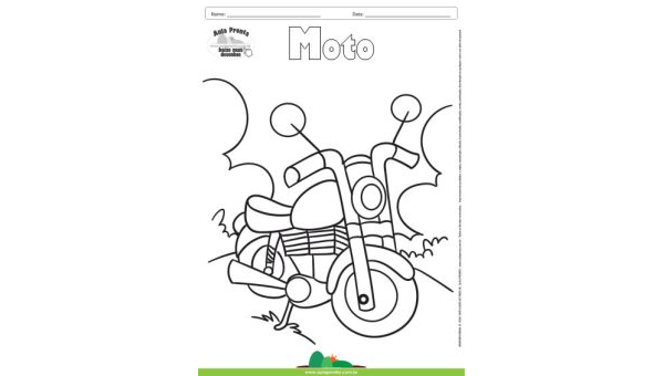 Desenho para Colorir – Transporte Moto