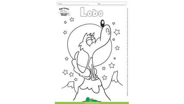 Desenho para Colorir – Animais - Lobo