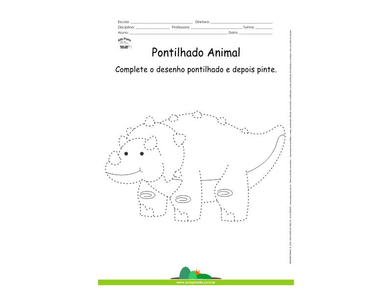 Desenho para Colorir – Pontilhado – Dinossauro