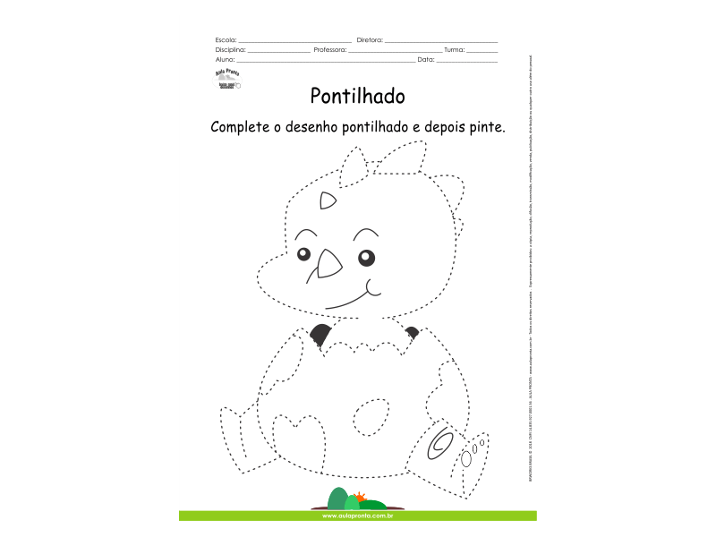 Desenho para Colorir – Pontilhado – Dinossauro