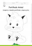 Desenho para Colorir – Pontilhado – Gato