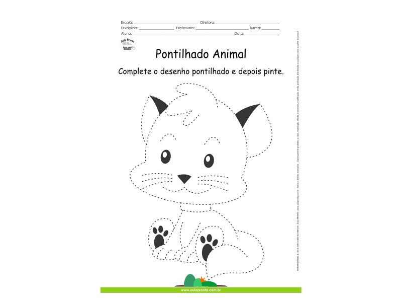 Desenho para Colorir – Pontilhado – Gato