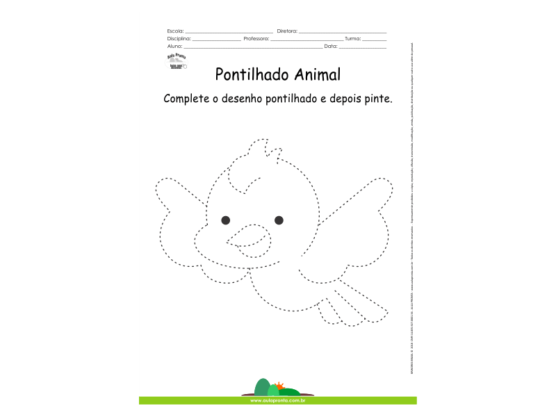 Desenho para Colorir – Pontilhado – Pássaro