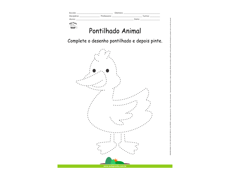 Desenho para Colorir – Pontilhado – Pato