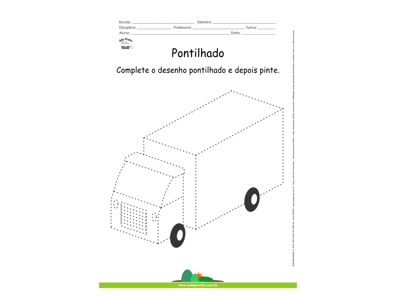 Desenho para Colorir – Pontilhado – Caminhão