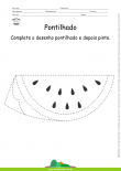 Desenho para Colorir – Pontilhado – Melancia