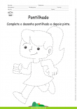 Desenho para Colorir – Pontilhado – Menina