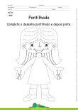 Desenho para Colorir – Pontilhado – Menina