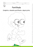 Desenho para Colorir – Pontilhado – Menino