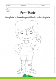 Desenho para Colorir – Pontilhado – Menino