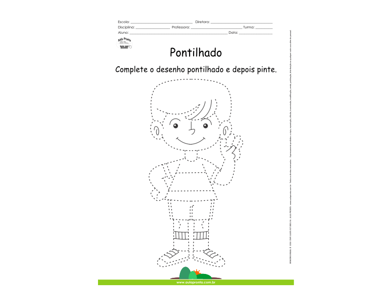 Desenho para Colorir – Pontilhado – Menino