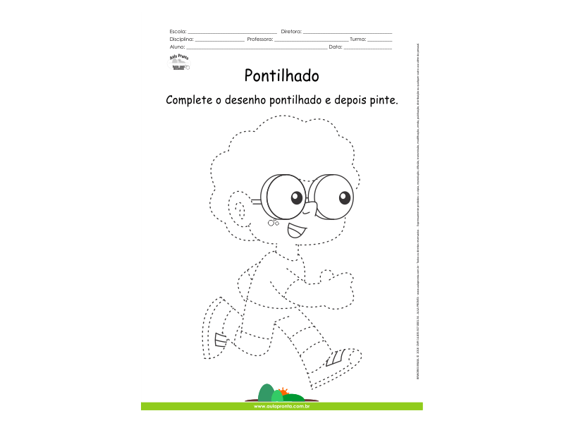 Desenho para Colorir – Pontilhado – Menino