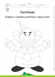 Desenho para Colorir – Pontilhado – Palhaço