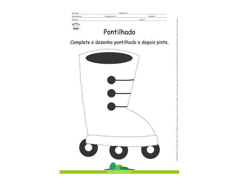 Desenho para Colorir – Pontilhado – Patins