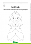 Desenho para Colorir – Pontilhado – Princesa