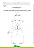 Desenho para Colorir – Pontilhado – Princesa