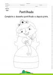 Desenho para Colorir – Pontilhado – Princesa