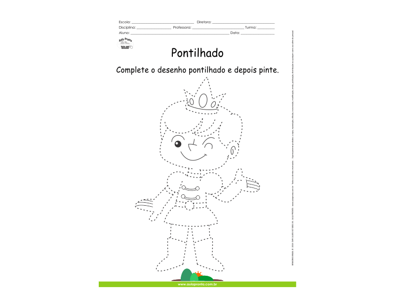 Desenho para Colorir – Pontilhado – Príncipe