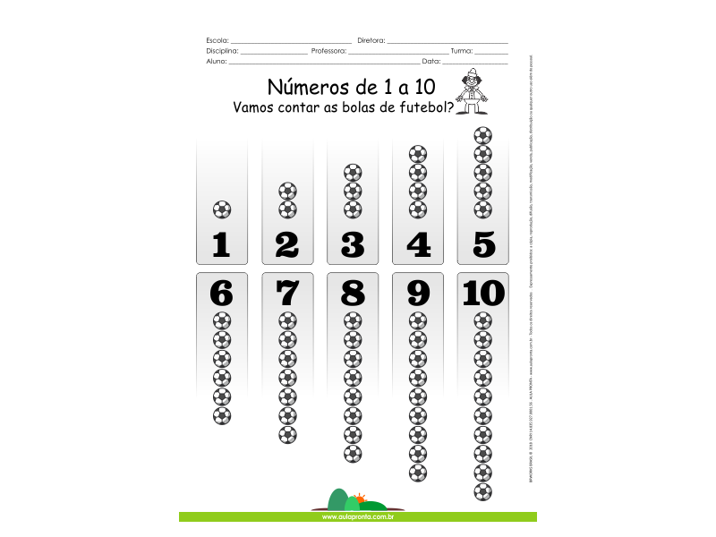 Números de 1 a 10 - Aprender a contar Bolas