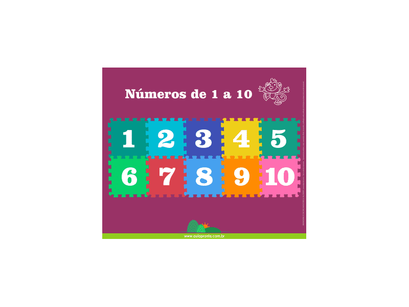 Números de 1 a 10 - Painel Didático