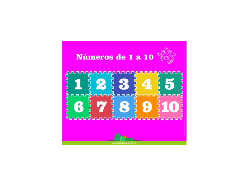 Atividades de Alfabetização - Matemática - Números de 1 a 10 - Painel Didático